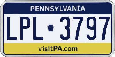 PA license plate LPL3797