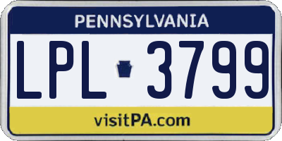 PA license plate LPL3799