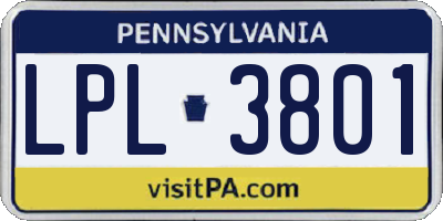 PA license plate LPL3801