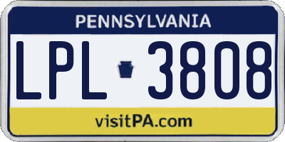 PA license plate LPL3808