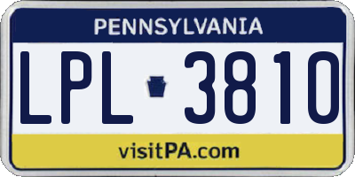 PA license plate LPL3810