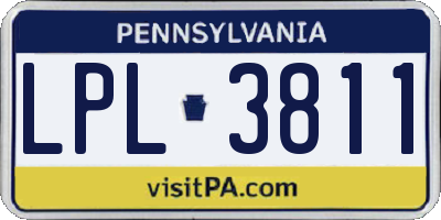 PA license plate LPL3811