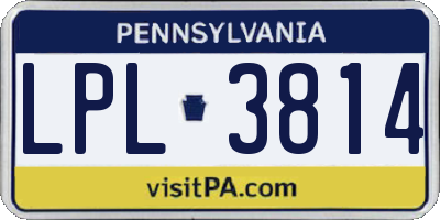 PA license plate LPL3814