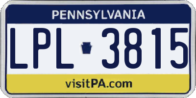 PA license plate LPL3815