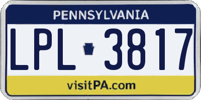 PA license plate LPL3817