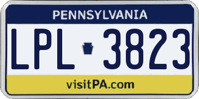 PA license plate LPL3823
