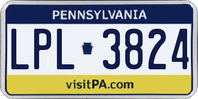 PA license plate LPL3824