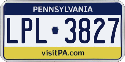 PA license plate LPL3827