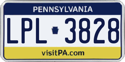 PA license plate LPL3828