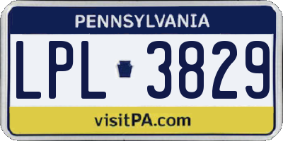 PA license plate LPL3829