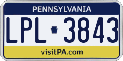 PA license plate LPL3843