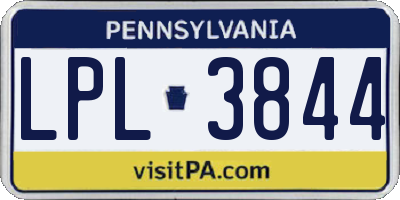 PA license plate LPL3844