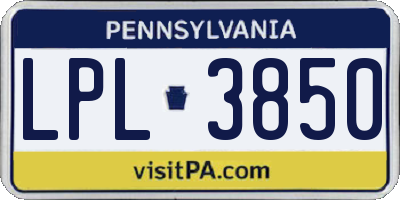 PA license plate LPL3850