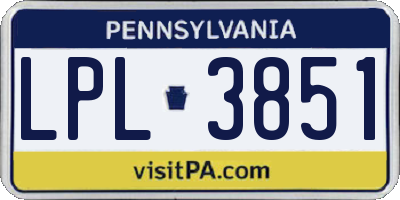 PA license plate LPL3851