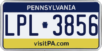 PA license plate LPL3856