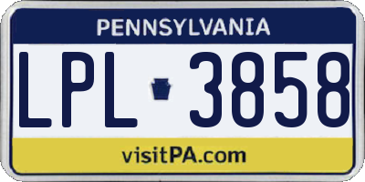 PA license plate LPL3858