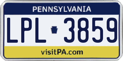 PA license plate LPL3859