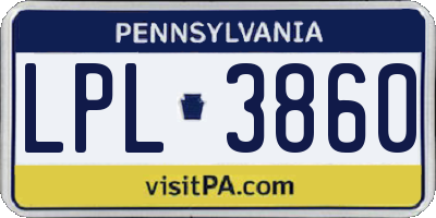 PA license plate LPL3860