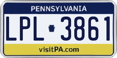 PA license plate LPL3861