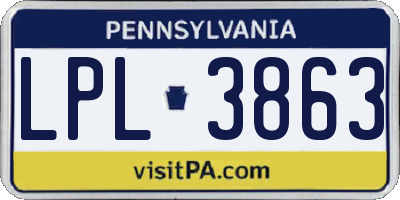 PA license plate LPL3863