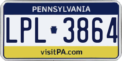 PA license plate LPL3864