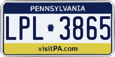 PA license plate LPL3865