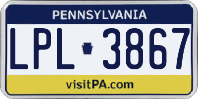 PA license plate LPL3867