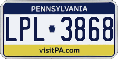 PA license plate LPL3868