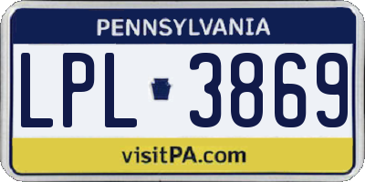 PA license plate LPL3869