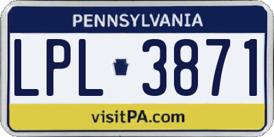PA license plate LPL3871