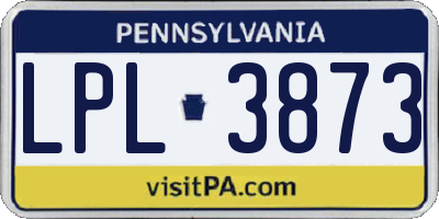 PA license plate LPL3873