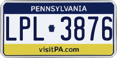 PA license plate LPL3876