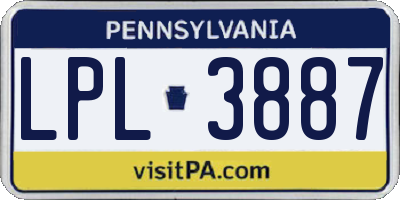 PA license plate LPL3887