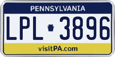 PA license plate LPL3896