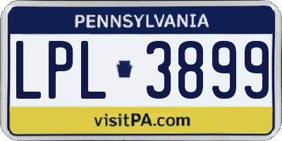 PA license plate LPL3899
