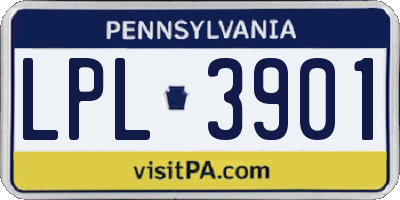 PA license plate LPL3901
