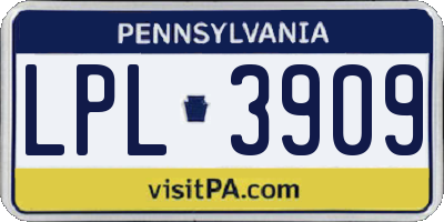PA license plate LPL3909