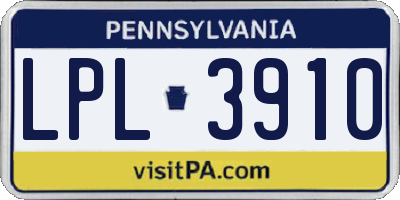 PA license plate LPL3910