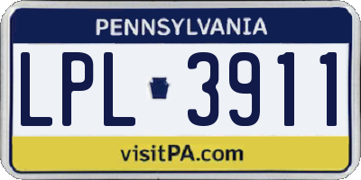 PA license plate LPL3911