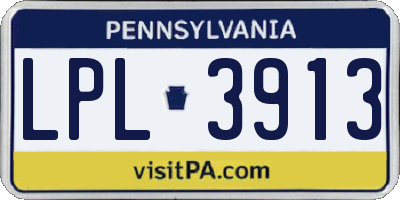 PA license plate LPL3913