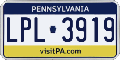 PA license plate LPL3919