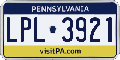 PA license plate LPL3921
