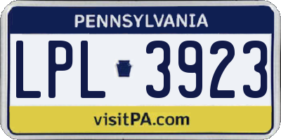 PA license plate LPL3923