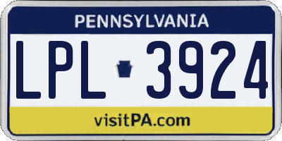 PA license plate LPL3924