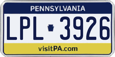 PA license plate LPL3926