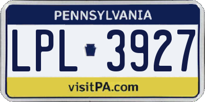 PA license plate LPL3927