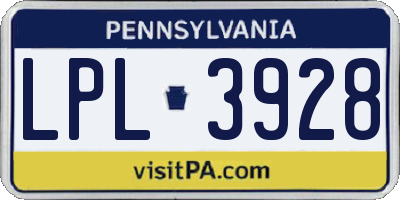 PA license plate LPL3928