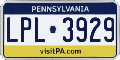 PA license plate LPL3929