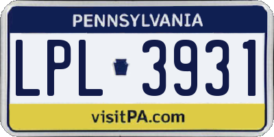 PA license plate LPL3931