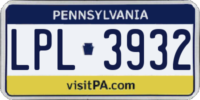 PA license plate LPL3932